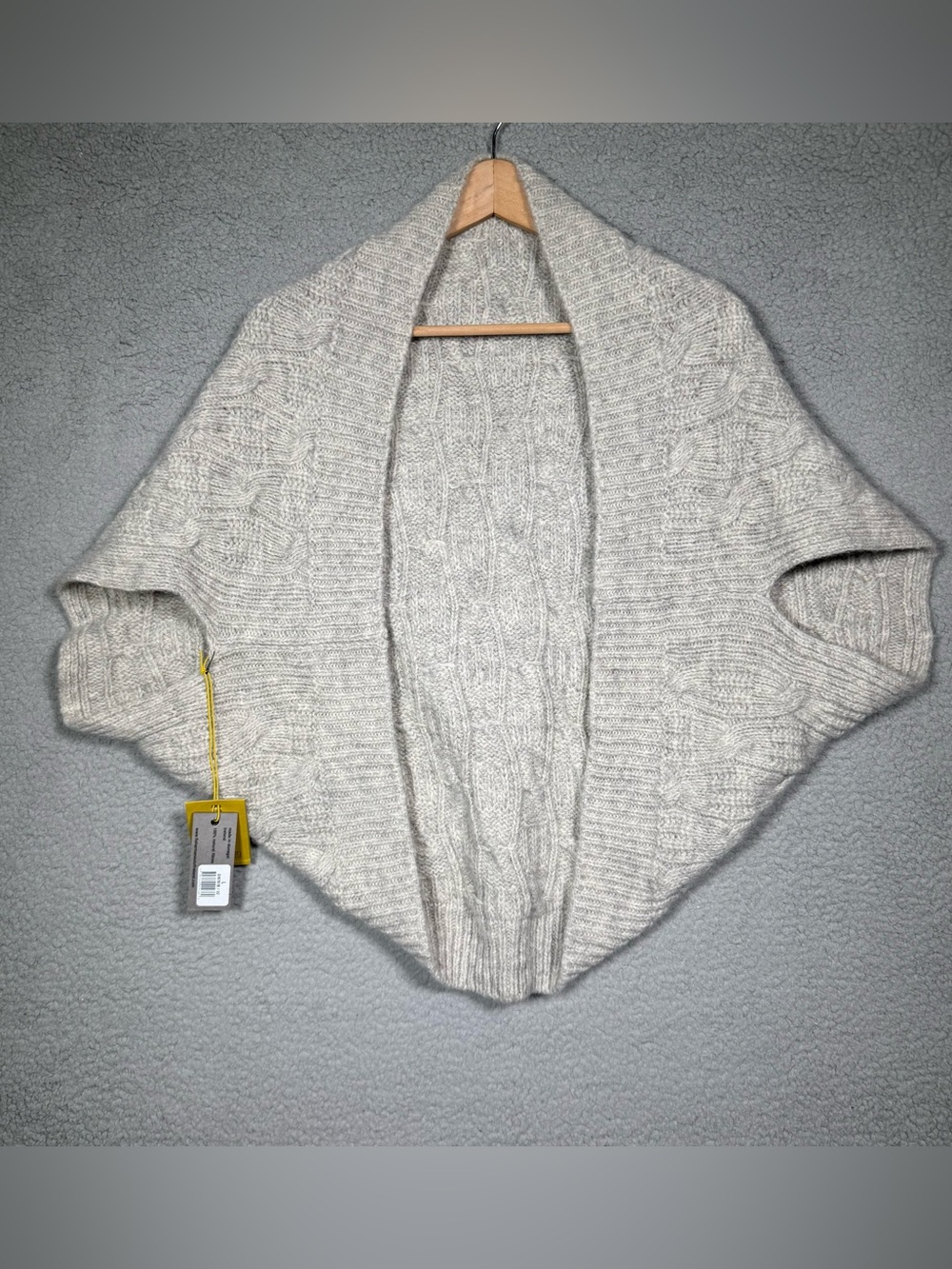 Fisherman Out of Ireland Cardigan Women L Beige Baby Alpaca Mulesimg Free Wool